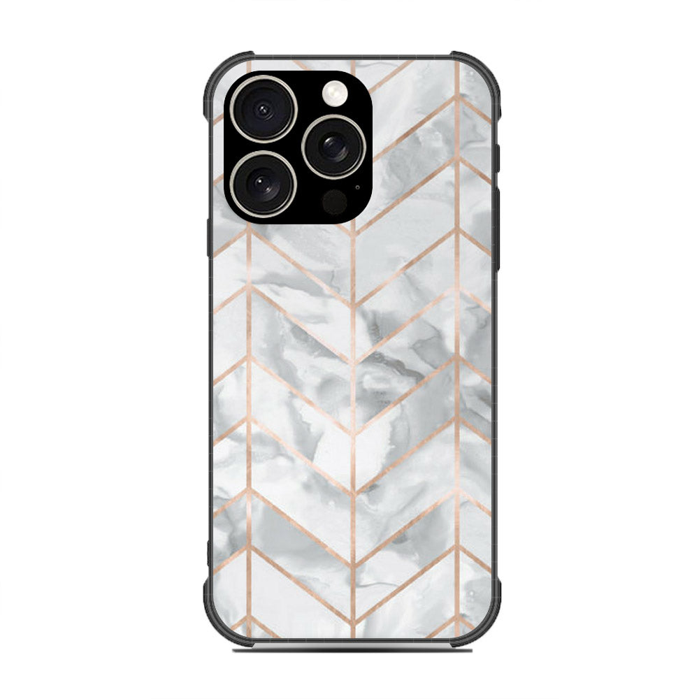 iPhone 16 Pro Max - White Marble Series 2 - HQ Ultra Shine Premium Infinity Glass Soft Silicon Shockproof Case