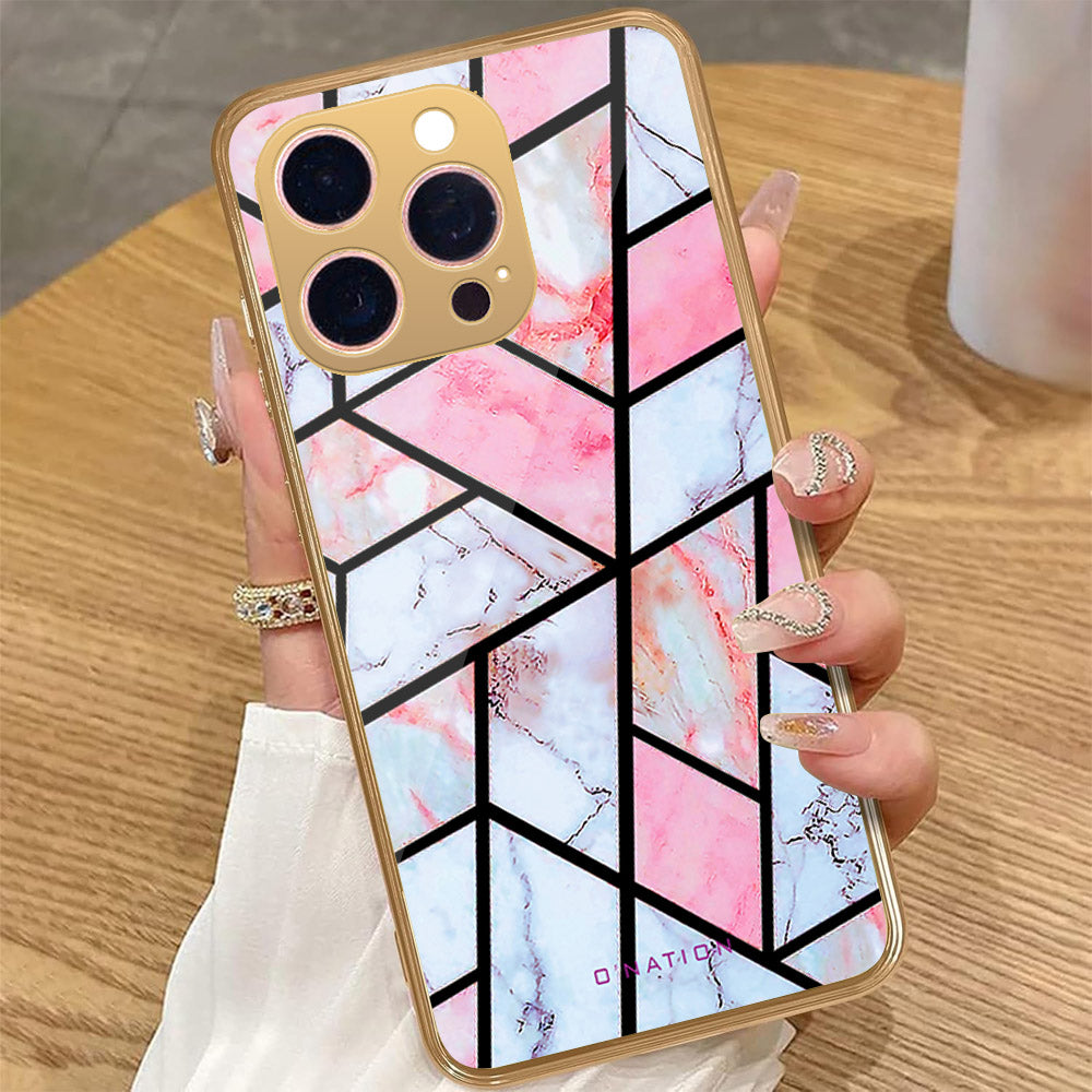 iPhone 15 Pro Max - O'Nation Shades of Marble Series - HQ Premium Shine Durable Golden Electroplate Case