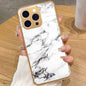 iPhone 16 Pro Max - White Marble Series - HQ Premium Shine Durable Golden Electroplate Case