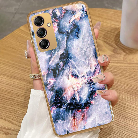 Samsung Galaxy A14 - Colorful Marble Series - HQ Premium Shine Durable Golden Electroplate Case
