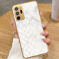 Samsung Galaxy Note 20 Ultra - White Marble Series 2 - HQ Premium Shine Durable Golden Electroplate Case