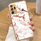 Samsung Galaxy Note 20 Ultra - White Marble Series 2 - HQ Premium Shine Durable Golden Electroplate Case