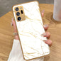 Samsung Galaxy Note 20 Ultra - White Marble Series 2 - HQ Premium Shine Durable Golden Electroplate Case