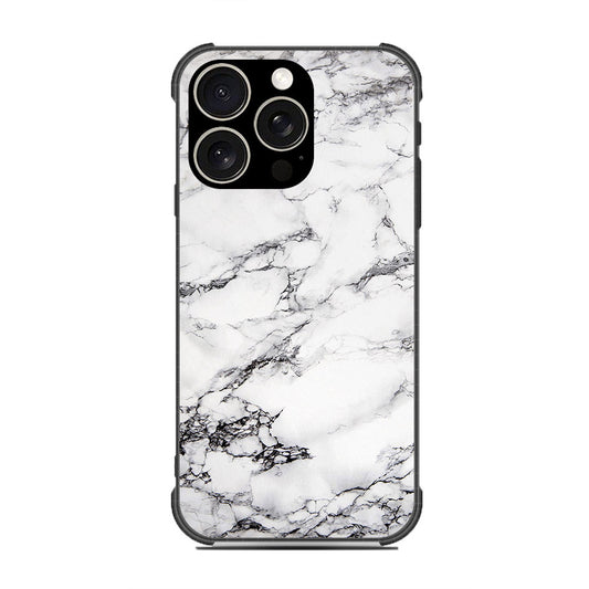iPhone 16 Pro Max - White Marble Series - HQ Ultra Shine Premium Infinity Glass Soft Silicon Shockproof Case
